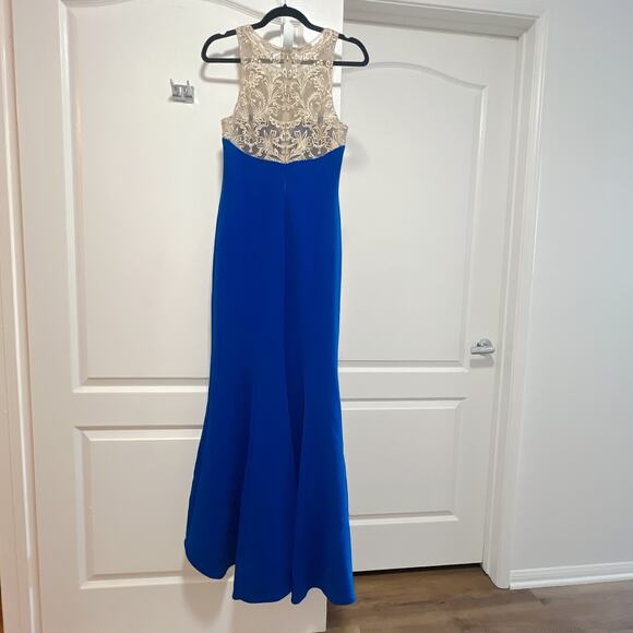 Marchesa Notte Royal Blue High Low Gown Size 6 - Picture 6 of 9
